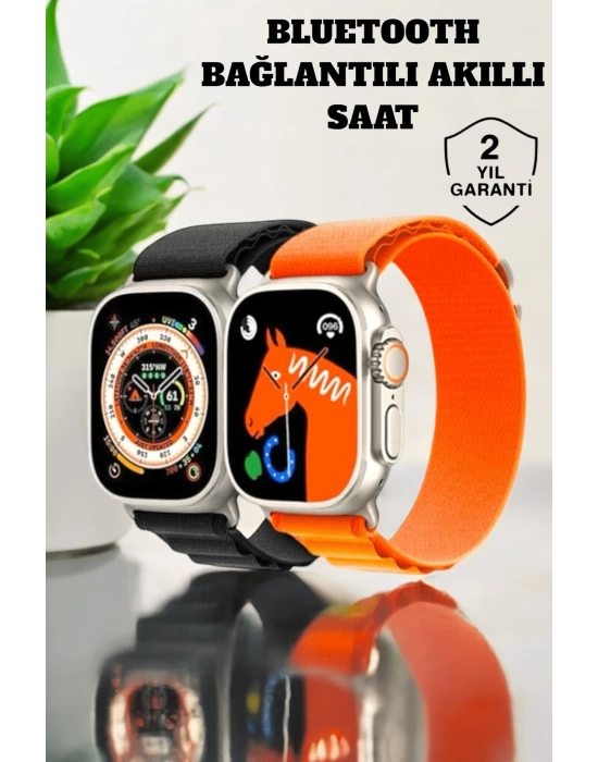 Bluetooth Bağlantılı 49MM Dokunmatik Akıllı Saat Sağlık ve Spor Takip Özellikli