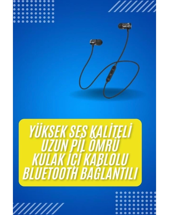Bluetooth Bağlantılı Kablolu Mıknatıslı Sport Kulaklık