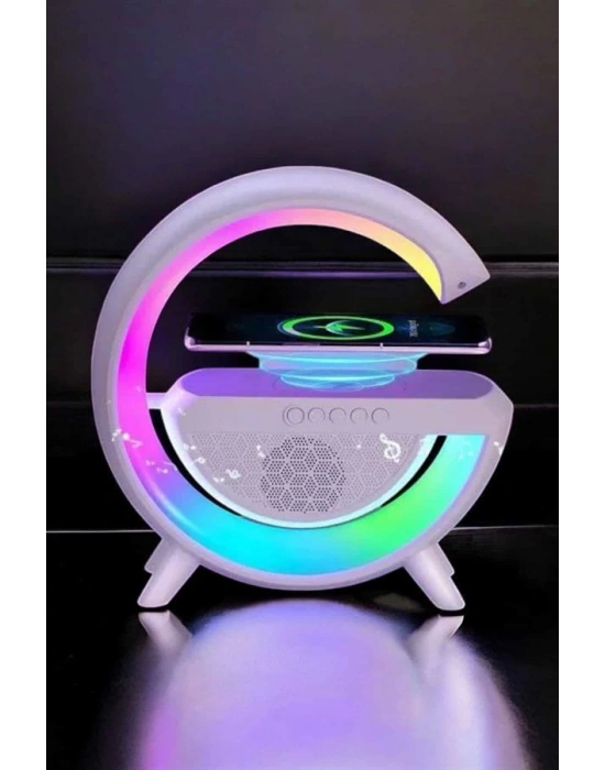 Bluetooth Hoparlör Dijital Göstergeli Wireless Şarj RGB Işıklı