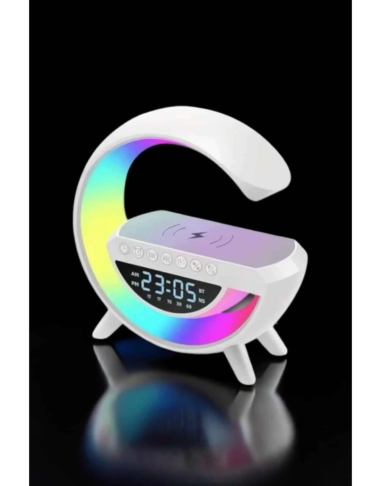 Bluetooth Hoparlör Dijital Göstergeli Wireless Şarj RGB Işıklı