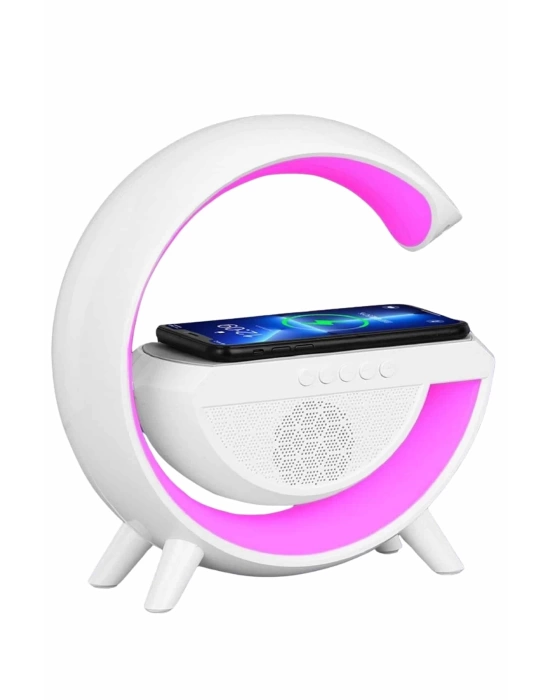 Bluetooth Hoparlör G Şekli Atmosfer Akıllı Rgb Lamba Wireless Kablosuz Şarj