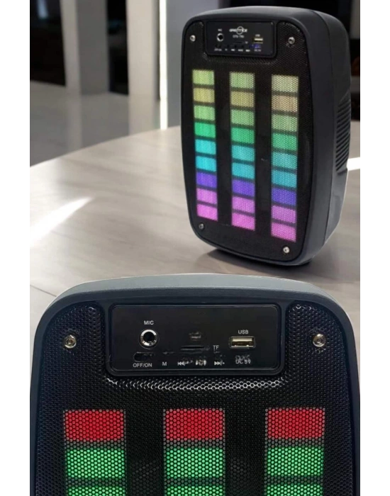 Bluetooth Hoparlör RGB Işıklı USB SD Kart Girişli Taşınabilir