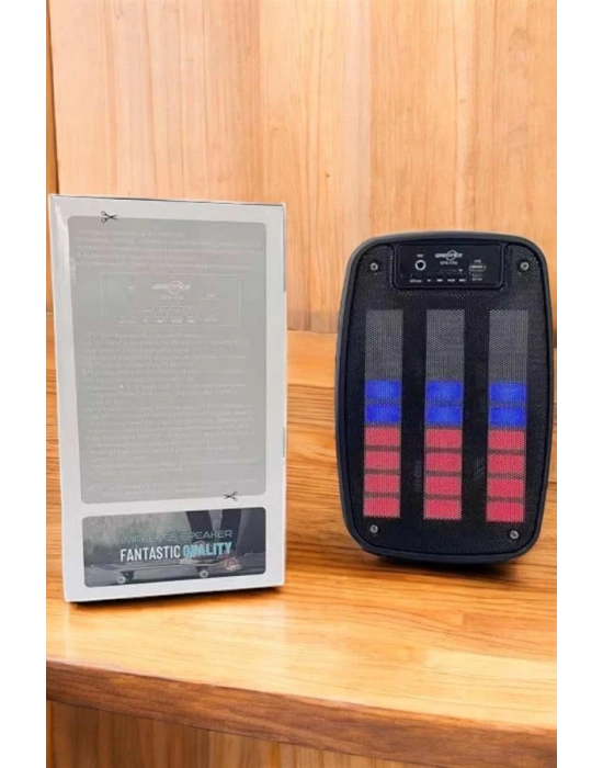 Bluetooth Hoparlör RGB Işıklı USB SD Kart Girişli Taşınabilir