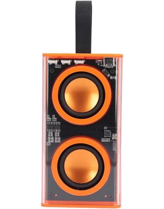 Bluetooth Hoparlör Şeffaf Mecha RGB Işıklı Çift Hoparlör 5.0 Bluetooth