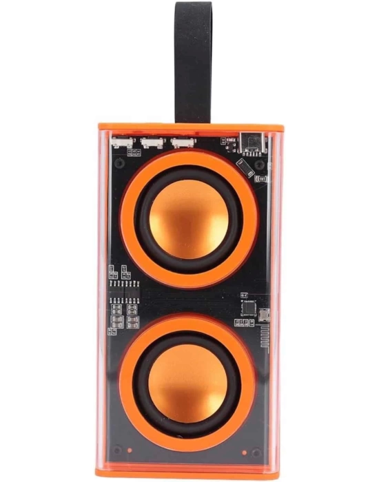 Bluetooth Hoparlör Şeffaf Mecha RGB Işıklı Çift Hoparlör 5.0 Bluetooth