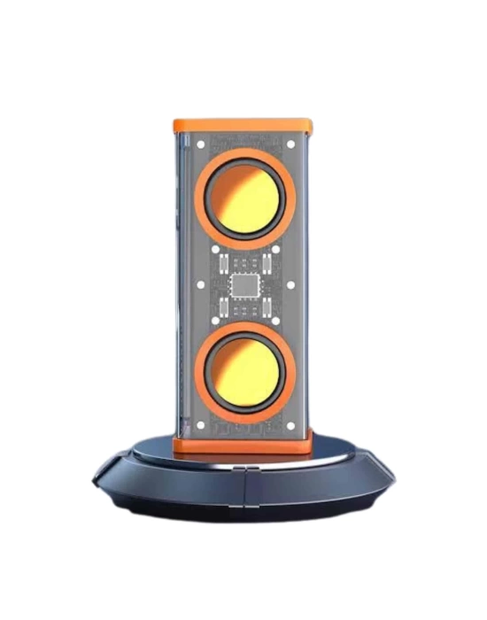 Bluetooth Hoparlör Şeffaf Mecha RGB Işıklı Çift Hoparlör 5.0 Bluetooth