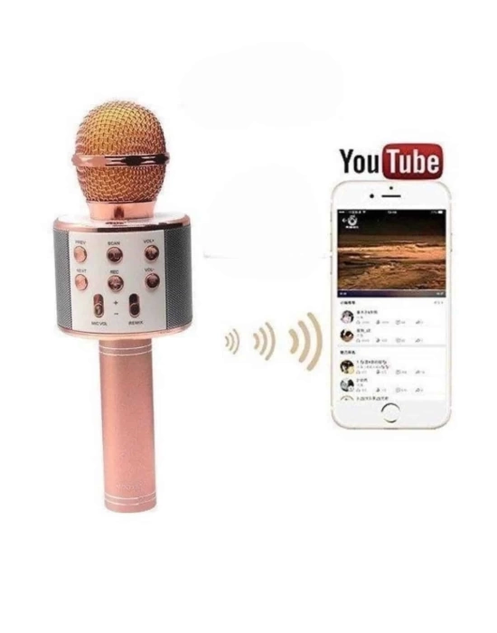 Bluetooth Hoparlör USB AUX SD Kart Kaoroke Mikrofon Uzun Pil Ömrü