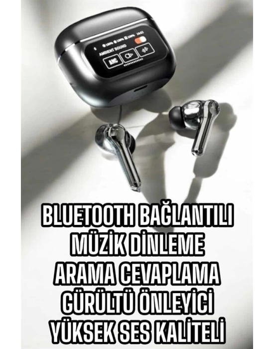 Bluetooth Kulaklık Kablosuz Ekranlı ANC/ENC Destekli Dokunmatik