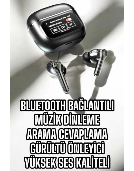 Bluetooth Kulaklık Kablosuz Ekranlı ANC/ENC Destekli Dokunmatik