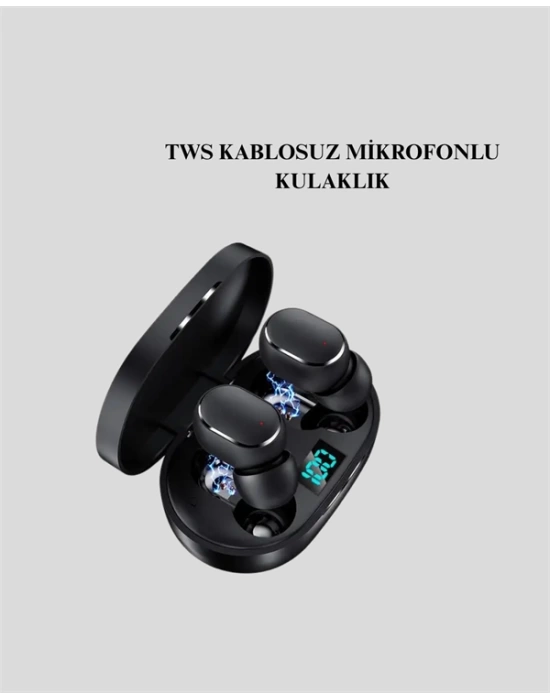Bluetooth Kulaklık TWS Yüksek Ses Kaliteli Kesintisiz Dijital Göstergeli Kulaklık