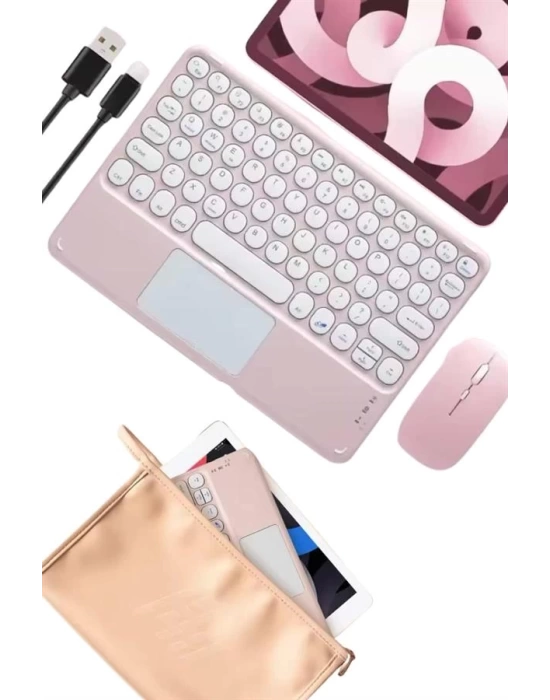 Bluetooth Touchpad Klavye Ultra İnce Taşınabilir Q Klavye