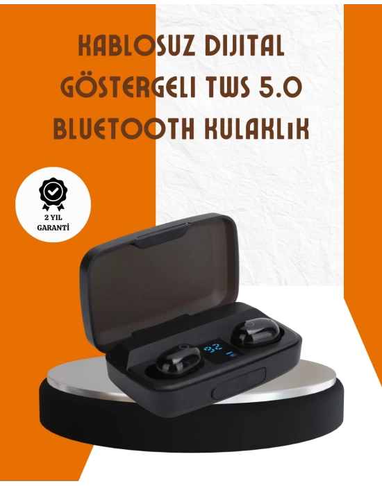 Bluetooth V5.0 Parmak Dokunmatik Kontrol Kablosuz Kulaklık Şarj Kutulu Model