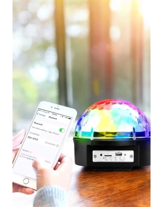 Bluetooth ve Uzaktan Kumandalı Çok Renkli Masaüstü Disko Topu