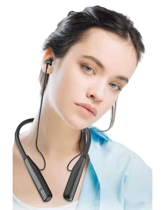 Boyun Askılı 100 Saat Kablosuz Kulaklık Göstergeli Bluetooth Kulaklık