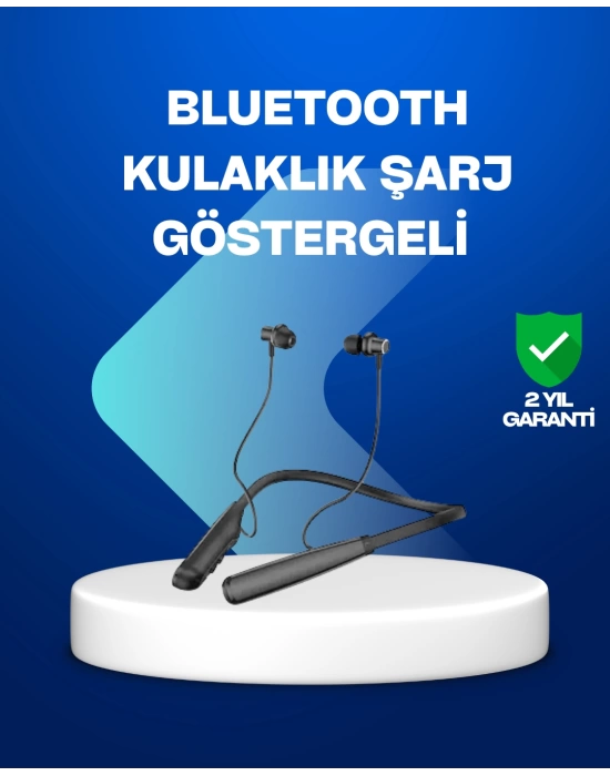 Boyun Askılı Kablosuz Bluetooth Kulaklık – Aktif Gürültü Önleme, LCD Ekranlı
