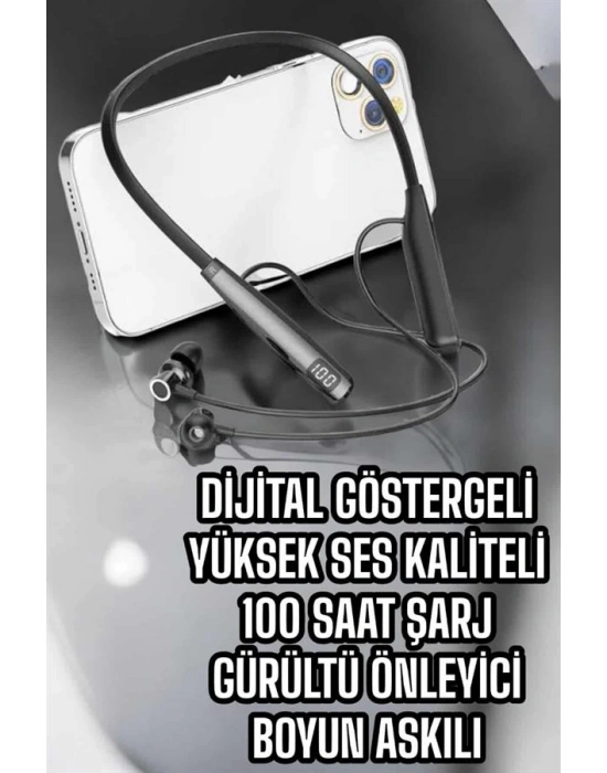 Boyun Bantlı Bluetooth Kulaklık Yüksek Ses Kaliteli 100 Saat Kulaklık