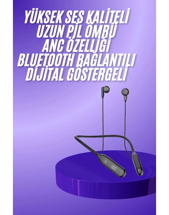 Boyun Bantlı Kablolu Yüksek Ses Kaliteli Bluetooth Kulaklık Uzun Pil Ömrü 100 saat sarj