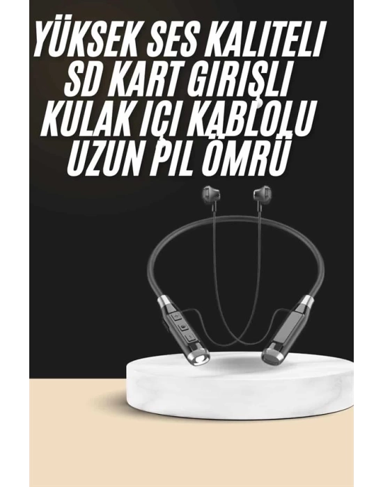 Boyun Bantlı SD Kart Girişli Yüksek Perfomanslı Bluetooth Kulaklık
