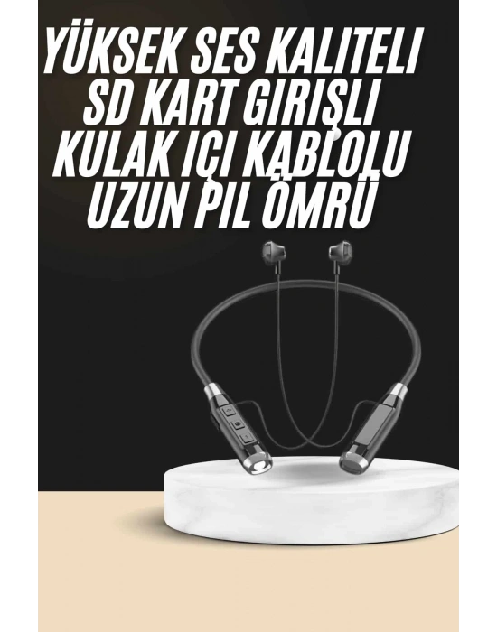 Boyun Bantlı SD Kart Girişli Yüksek Perfomanslı Bluetooth Kulaklık
