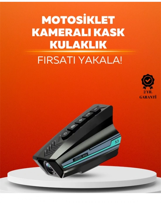 BT16 Akıllı Kask Kamerası – 1080P HD, Bluetooth 5.3, IP65 Su Geçirmez