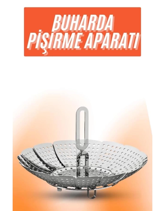 Buharda Pişirme Aparatı Katlanabilir Sebze Pişirme Haşlama Aparatı