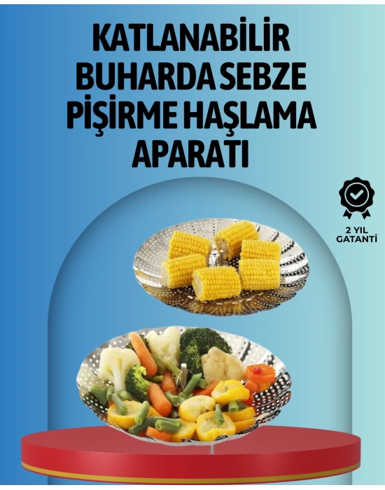 Buharda Pişirme İçin Paslanmaz Çelik Sebze Sepeti – Tüm Tencerelere Uyumlu, Kolay Temizlik