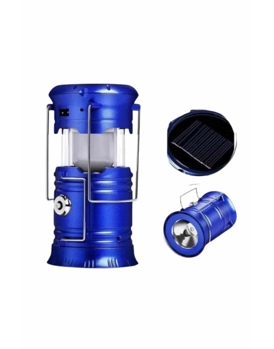 Büyük Boy Güneş Enerjili Kamp Feneri Işıldak Lamba USB Şarjlı