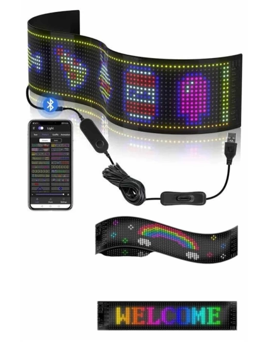 Cama Yapışan En Büyük Boy 16X96 Telefon Kontrollü Led Ekran Digital Araba Yazısı