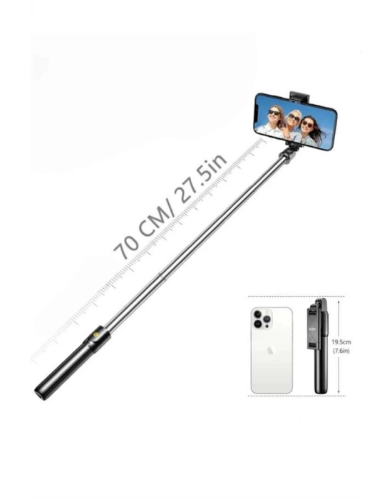Cep Telefonu Tripod Standı Manyetik Selfie Sopa Bluetooth Uzaktan Kumandalı