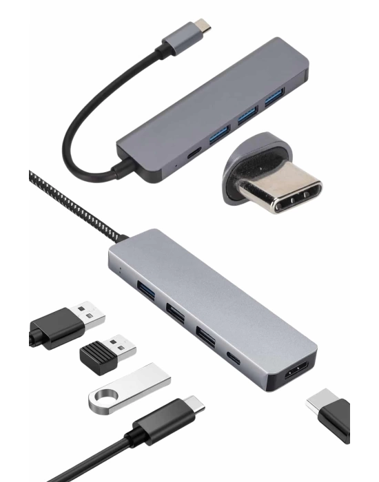 Çevirici Dönüştürücü Adaptör Macbook 3 In 1 Type-C To Hdmı USB 3.0