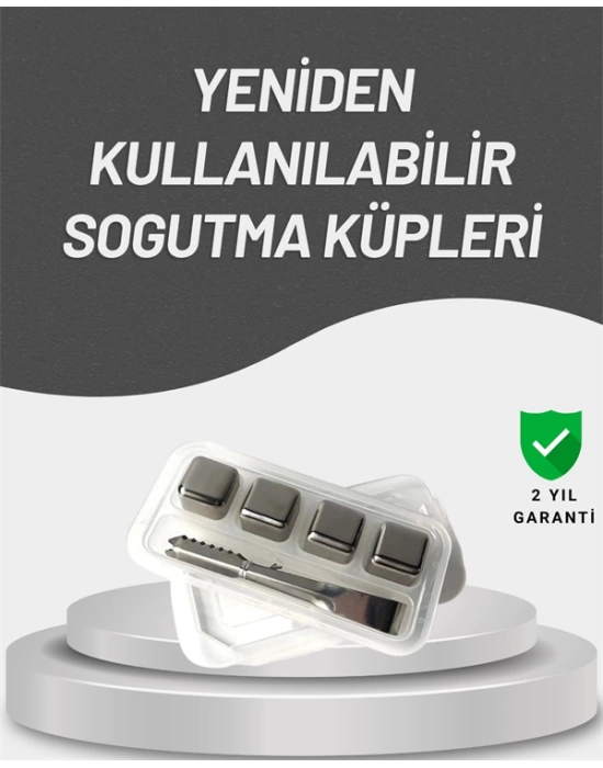 Çevre Dostu Metal Buz Küpü ve Kullanışlı Klips Seti