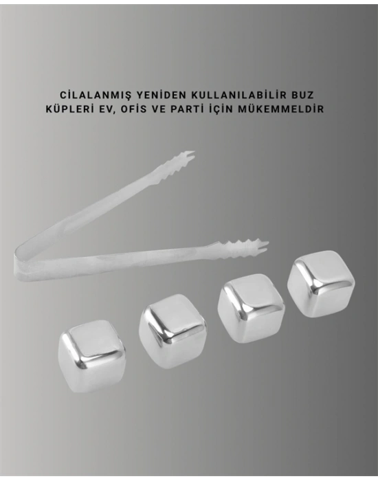 Çevre Dostu Metal Buz Küpü ve Kullanışlı Klips Seti