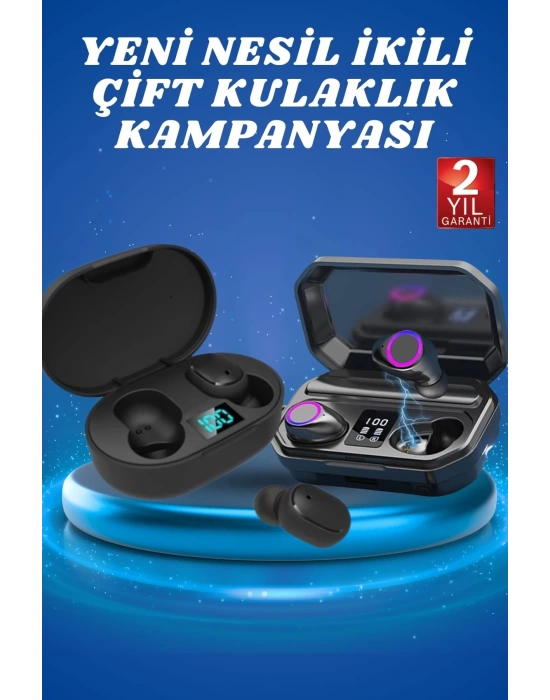 Çift Kulaklık Kampanyası Dokunmatik Kontrol Kulak İçi Yüksek Ses Kaliteli Mikrofonlu