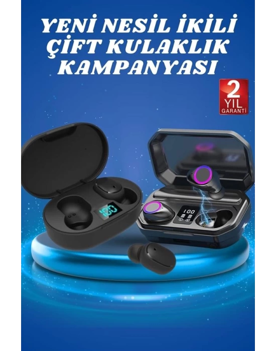Çift Kulaklık Kampanyası Dokunmatik Kontrol Kulak İçi Yüksek Ses Kaliteli Mikrofonlu