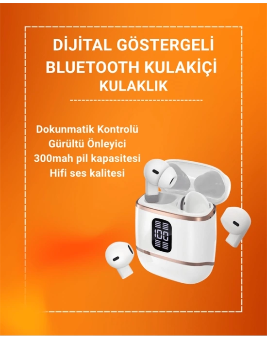 Çift Kulaklıklı Bluetooth Kulaklık – 4 Adet, ANC-ENC, Şarj Kutulu, Dijital Göstergeli