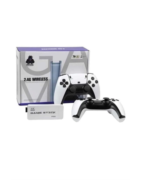 Çift Oyun Kollu 4K HD Ekran Nostaljik 20.000 Oyunlu Beyaz Game Stick