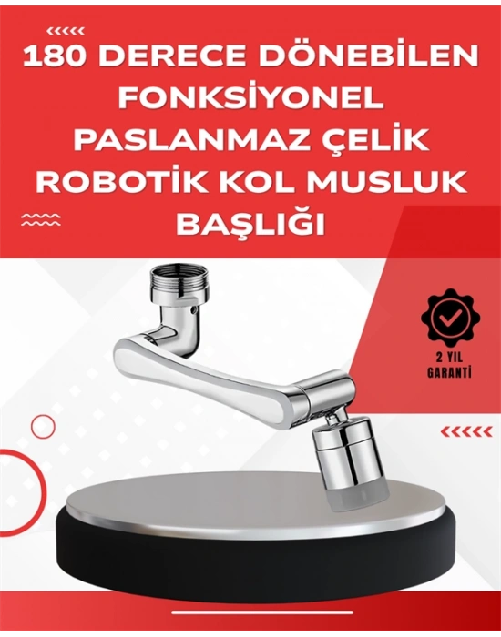 Çift Su Akış Modlu Musluk Başlığı – 360° + 720° Tam Dönebilen 3 Kollu Yapı