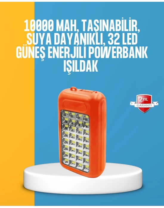 Çift USB Çıkışlı Güneş Enerjili Aydınlatmalı Powerbank