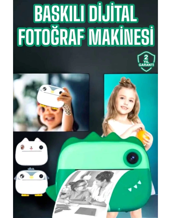 Çocuklar İçin Özel Fotoğraf Makinesi Printer Kamera Taşınabilir HD