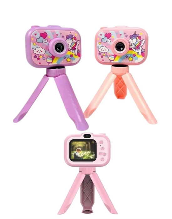 Çocuklara Özel Ayaklı Mini Fotoğraf Makinesi Dijital LCD Ekran
