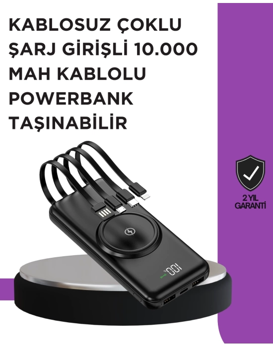 Çoklu Cihaz Uyumu ile Kablolu ve Kablosuz Şarj – Pratik Powerbank