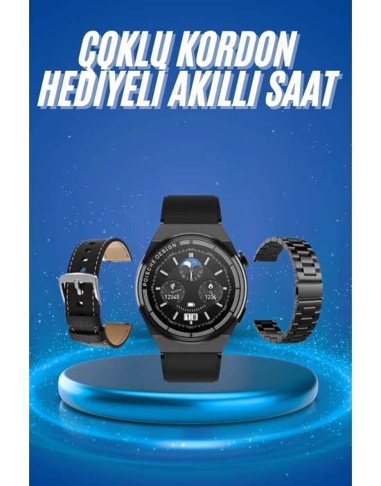 Çoklu Kordon Hediyeli Akıllı Saat Çağrı Cevaplama Müzik Dinleme Dokunmatik Ekran