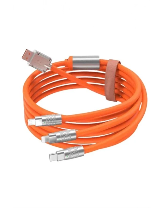 Çoklu Şarj Kablosu USB Type-C İOS Uyumlu 120W Hızlı Şarj Kablosu