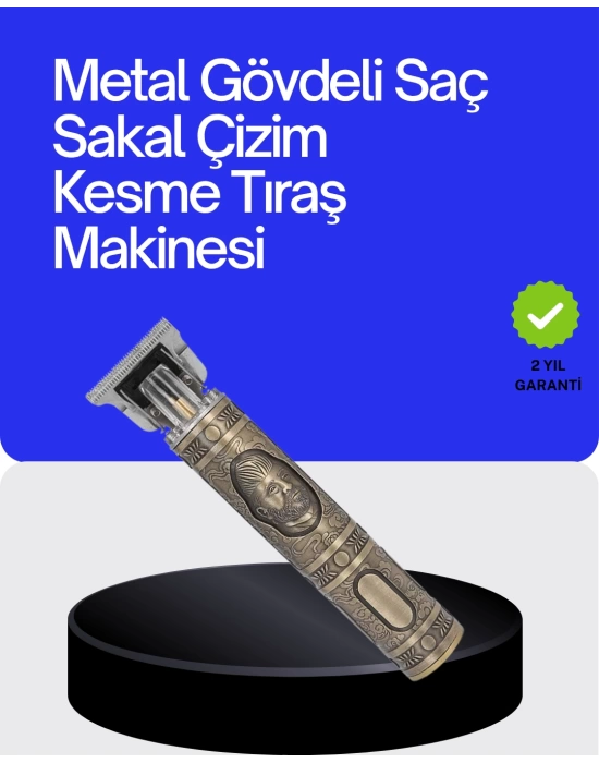 Dayanıklı Çelik Kafa ve Güçlü Motorlu Saç Sakal Makinesi