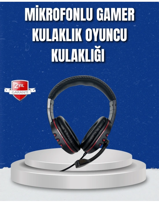 Dayanıklı Kablolu Oyun Kulaklığı – Yumuşak Pedli Mikrofonlu Model