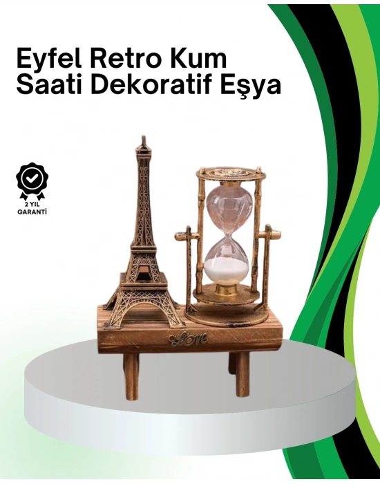 Dekoratif Kum Saati – Ahşap Malzeme, Hediyelik Masa Aksesuarı