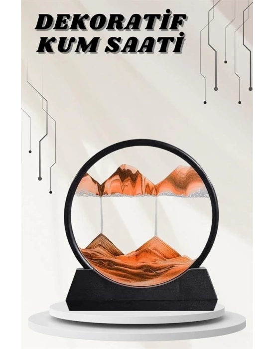 Dekoratif Kum Sulu Kum Saati Yuvarlak Şık Kum Tablosu Kum Saati Şeklinde Kum Tablo