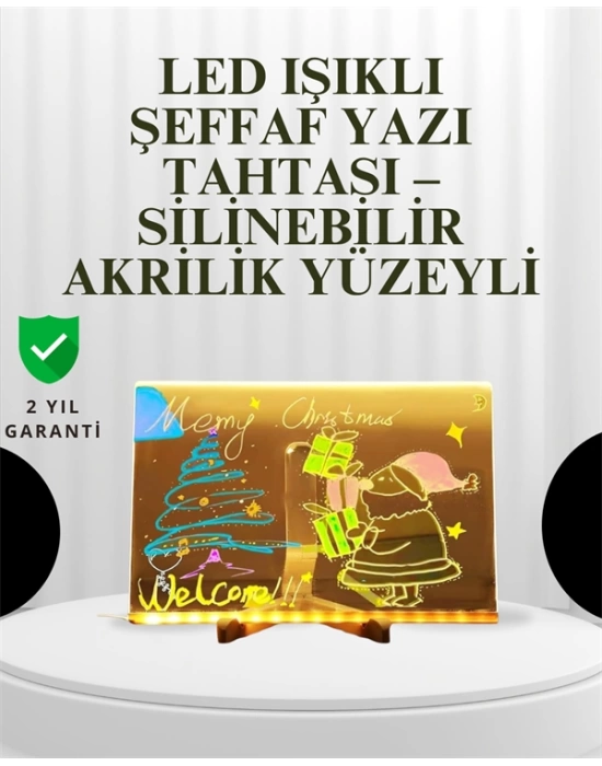 Dekoratif LED Yazı Tahtası – Silinebilir, Neon Kalemli, Planlama ve Hatırlatma İçin İdeal