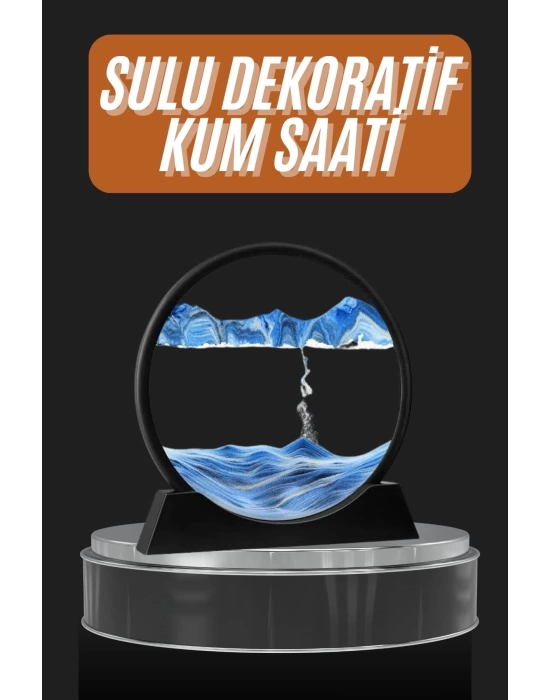 Dekoratif Sulu Kum Saati Ofis Masa Üstü Ev Yuvarlak Kum Saati