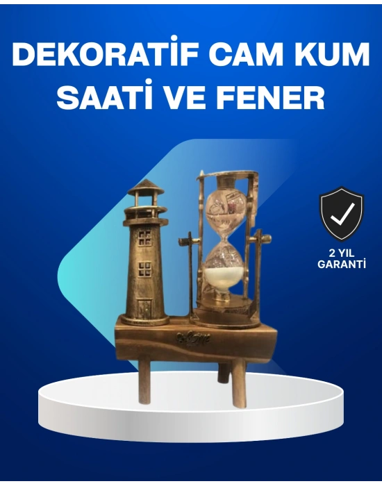 Deniz Feneri Tasarımlı Ahşap Kum Saati – Retro Masa Aksesuarı